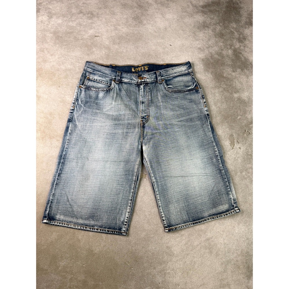 Levi's 520 Slouch Skinny Baggy Shorts Men 38 Blue Denim Cotton High Rise Outdoor
